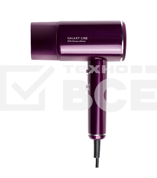 Фен для волос Galaxy Line GL 4358, violet dreams, 2100 Вт, 2 скорости потока воздуха, функция «холодный воздух», насадка-концентратор, защита мотора от перегрева