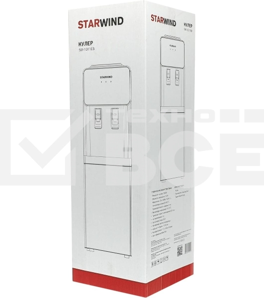 Кулер Starwind SW-1011EB напольный электронный черный/серебристый