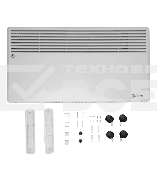 Конвектор электрический MTX CH-2000, белый, 2000 Вт, 25 м2, термостат