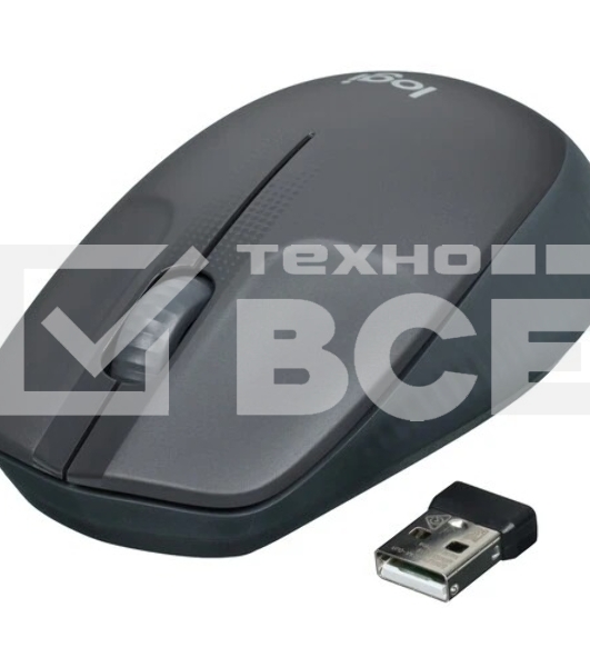 Мышь беспроводная Logitech M190 черный, 1000 dpi, радиоканал, USB, кнопки - 3