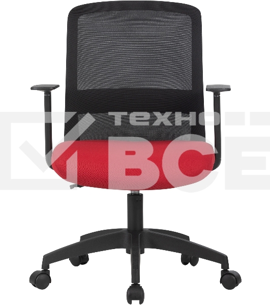 Кресло компьютерное Cactus CS-MC333-BKRD черный, сиденье темно-красный, сетка/ткань, низк.спин. крестов. пластик, пластик черный