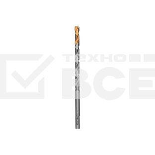 Сверло спиральное по металлу Denzel 8 х 165 мм, Р6М5, Golden Tip, удлиненное