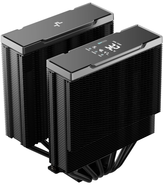 Кулер для процессора DEEPCOOL AK620 G2 DIGITAL NYX LGA1851/1700/1200/115X/AM5/AM4 (8шт/кор, TDP 260W, PWM, DUAL Fan 120мм, 6 тепл. трубок, Copper Base, черный) RET (R-AK620G2-BKNNMN-GJD-1)