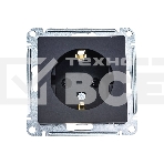 Механизм розетки 1-м СП AtlasDesign с заземл. защ. шторки 16А карбон SchE ATN001045, фото 1