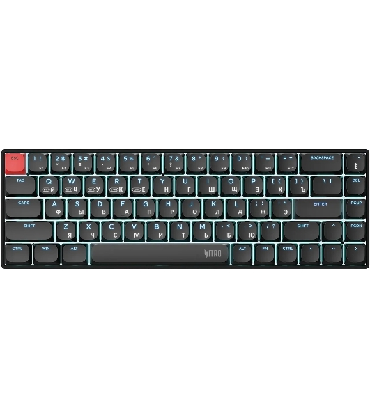 Клавиатура Acer Nitro OKR400 механическая черный USB беспроводная BT/Radio Multimedia for gamer LED (ZL.KBDEE.01A) кабель 1.5м