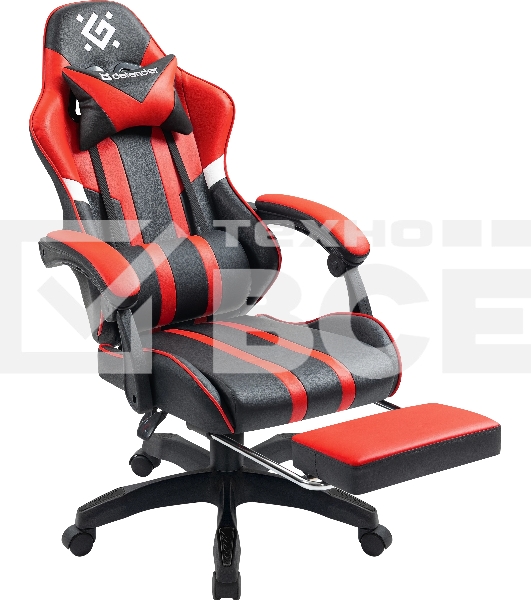 Кресло игровое Defender Colran черный/красный, класс 4, PU, подножка