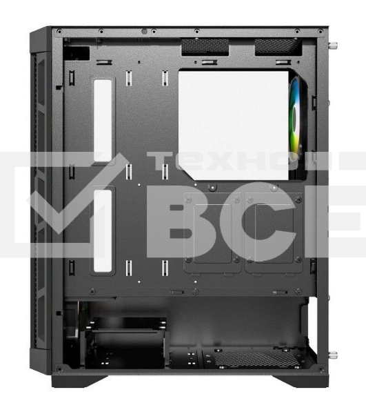 Компьютерный корпус Powercase Ultimate Black, Tempered Glass, 4x 120mm ARGB fans, ARGB HUB, чёрный, ATX  (CUB-A4)