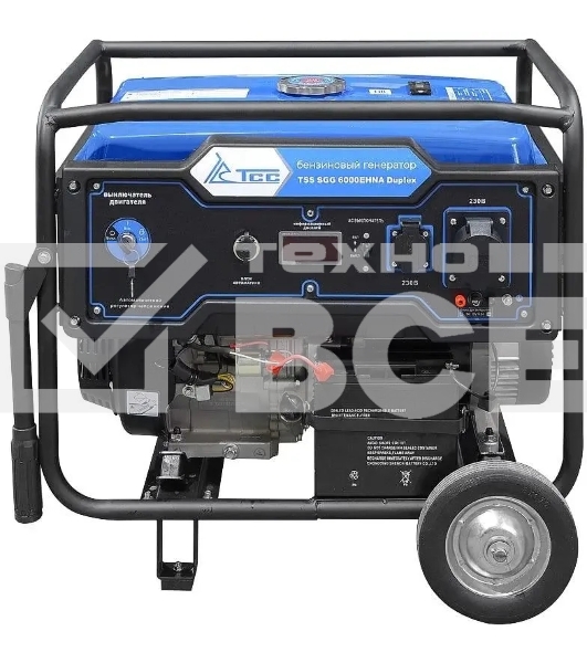 Электрогенератор бензиновый ТСС SGG 6000EHNA Duplex, 6.5 кВт, 74 дБ, 85 кг