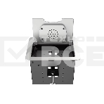 Прямоугольный металлический корпус Wize Pro [WRTS-06BOXQI-S] для модульной системы врезного лючка в стол с откидывающейся крышкой,до 6 модулей-вставок, беспроводная зарядка 10Вт для моб. устройств на крышке, преустановленная рамка,серебр, фото2