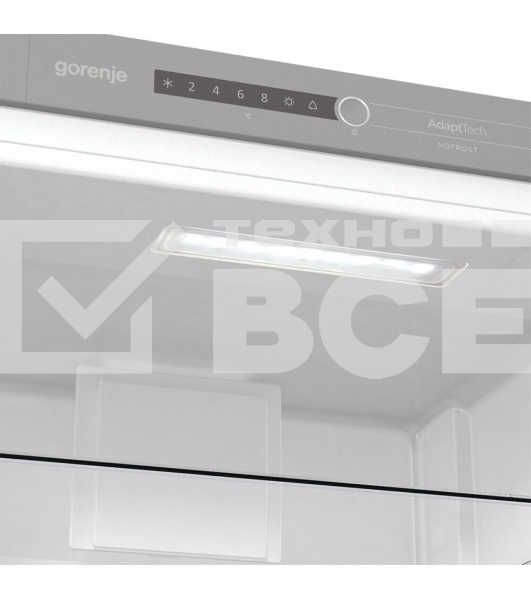 Встраиваемый холодильник Gorenje NRKI418FA0 белый, двухкамерный, 180/68 л., морозилка снизу, No Frost