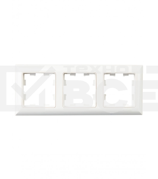 Рамка 3-местная IEK BRITE РУ-3-Бр DECOR 3D-форма белый/белый