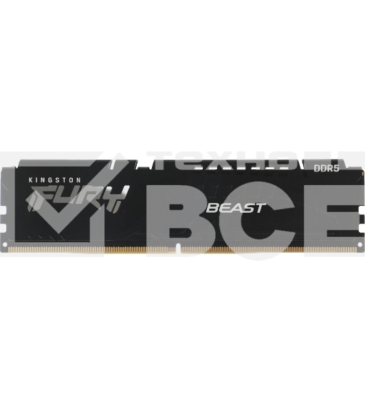 Оперативная память Kingston Fury Beast, DDR5, 16GB (2x8GB), 5600MHz, CL40, DIMM, с радиаторами, черный