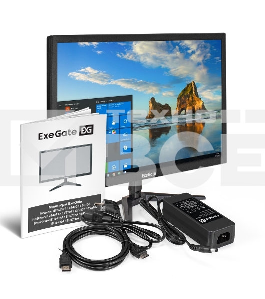 Монитор 21.5' ExeGate EB2200 TN 1920x1080, 60 Гц, 5 мс, 16:9, 200 кд/м², 1xHDMI, 1xD-Sub, черный