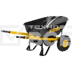 Тачка строительная Denzel усиленная, объем 140 л, 250 кг, двухколесная, колесо 15х6.00-6, фото 1