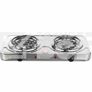 Плитка электрическая Sakura ПЭ-11Н 2500Вт 150/140мм 2конф/спир нерж.сталь
