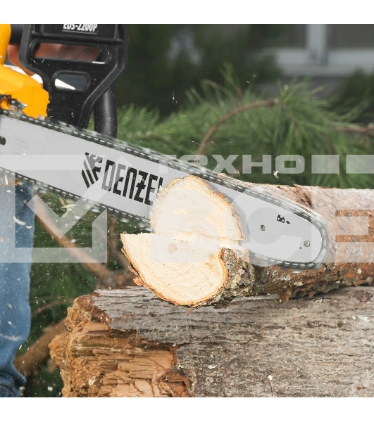 Пила цепная электрическая Denzel EDS-2200P 2,2кВт, поперечная, шина 45см, шаг 3/8, паз 1,3 мм, 63 зв