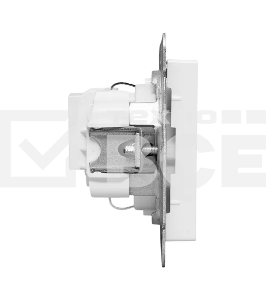 Механизм розетки EKF UP1-SOW-111 16А, с заземлением, со шторками, белый Эпика