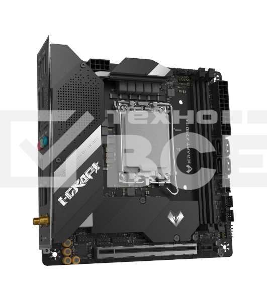 Материнская плата Maxsun iCraft Z790ITX WI-FI, LGA1700, Intel Z790, 2xDDR5, 4xSATA, 2xM.2, 1xPCIe 5.0 x16, 1xDP, 1xHDMI, 1x2.5Gb LAN, Wi-Fi 6E, Bluetooth 5.3, 1xUSB-C 20Gbps, 4xUSB-A 5Gbps, 4xUSB-A 2.0, 2x3.5 мм, 5.1, mini-ITX