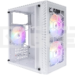 Компьютерный корпус 1STPLAYER FIREBASE X1 White / mATX / 3x120mm LED fans / X1-WH-3F1-W, фото 1