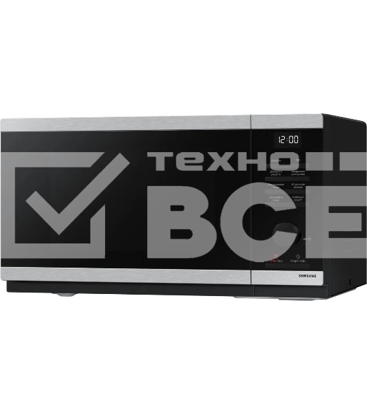 Микроволновая печь Samsung MS23DG4504ATBW нержавеющая сталь/черный, 23 л, 800 Вт, переключатели - сенсор/поворотный механизм