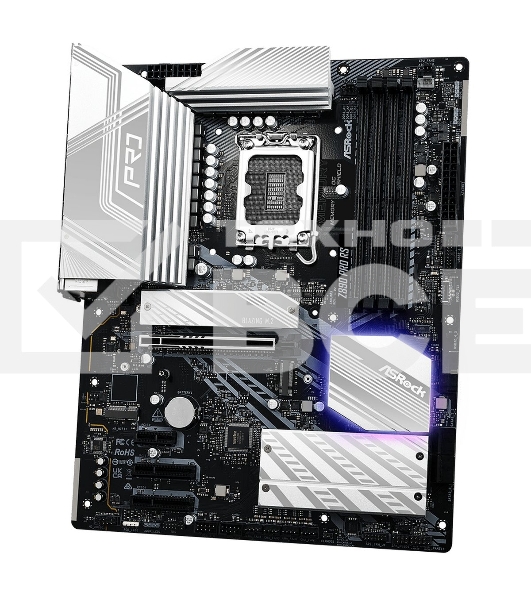 Материнская плата ASROCK Z890 PRO RS, LGA1851, Intel Z890, 4xDDR5, 4xSATA, 4xM.2, 1xPCIe 5.0 x16, 2xThunderbolt 4, 1xUSB-A 3.2 Gen 2, 6xUSB-A 3.2 Gen 1, 4xUSB 2.0, 1xHDMI, 1xDP, 1x2.5Gb LAN, 3x3.5 мм, 7.1, ATX