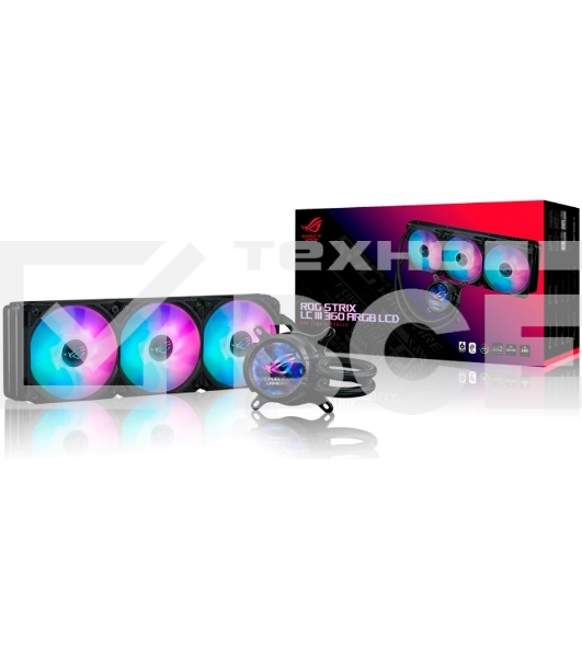 Жидкостная система охлаждения ASUS ROG STRIX LC III 360 ARGb LCD 90RC00W1-M0UAY0 черный 120мм алюминий+медь 2200rpm 36db 4-pin