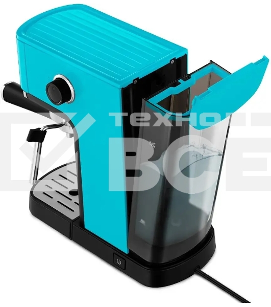 Кофеварка рожковая Kitfort КТ-7461 бирюзовый/черный, исп. кофе - молотый, 1.2 л, 1350 Вт, 20 бар