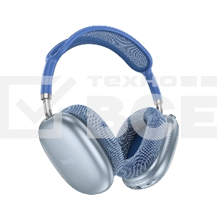Беспроводные/проводные наушники Hoco W55 небесно-голубой, накладные, Bluetooth + проводной