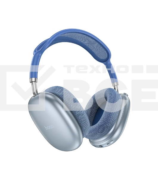Беспроводные/проводные наушники Hoco W55 небесно-голубой, накладные, Bluetooth + проводной