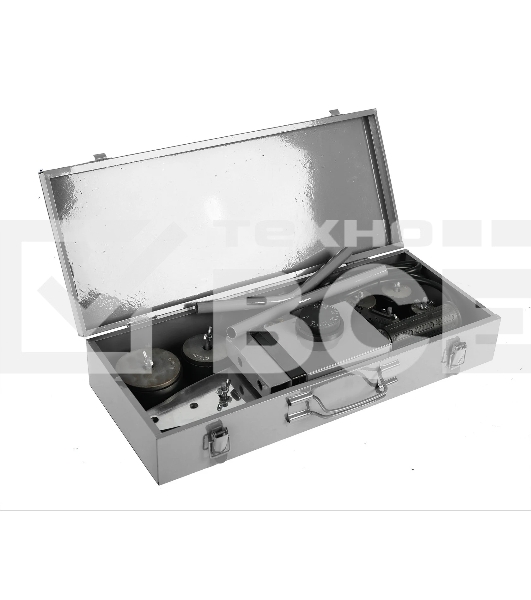 Аппарат для сварки пластиковых труб ПОБЕДА, ПТ-2435, 2 мощных нагревательных элемента, 2435 Вт., 6 насадок, металлический кейс