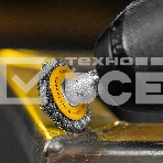 Набор щеток для дрели Denzel 5 Плоских 25-38-50-63-75 мм, шпилька, нерж. вит. проволока, фото5