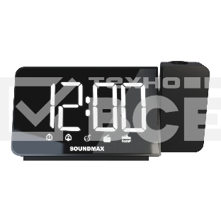 Радиобудильник SoundMax SM-1539(черный с белым)