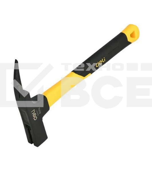 Молоток кровельщика Deli DL5060 600 гр, магнит, противоскользящий боек, фиберглассовая рукоять