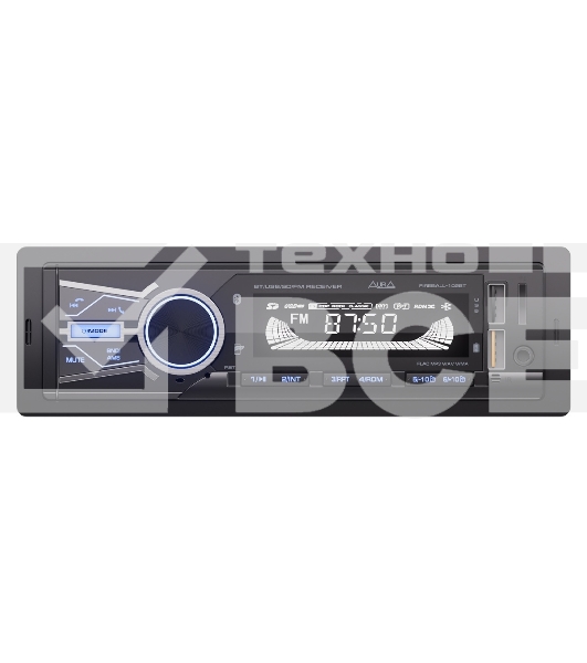 Автомагнитола AURA FIREBALL-102BT, 1 DIN, Bluetooth, USB Type-A, AUX
