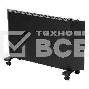 Конвектор Denzel XCE-2000B черный, 2000 Вт, 25 м2, термостат