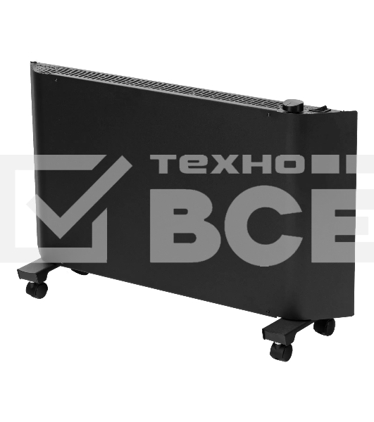 Конвектор Denzel XCE-2000B черный, 2000 Вт, 25 м2, термостат