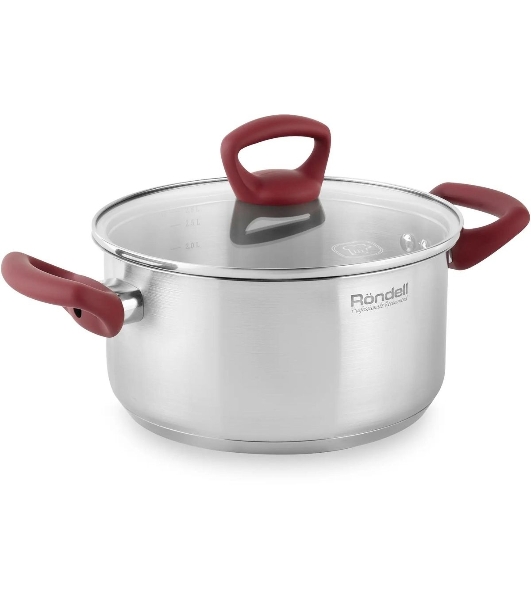 Кастрюля Rondell Heidi RDS-1114, 4.8л, с крышкой, 24см, сталь