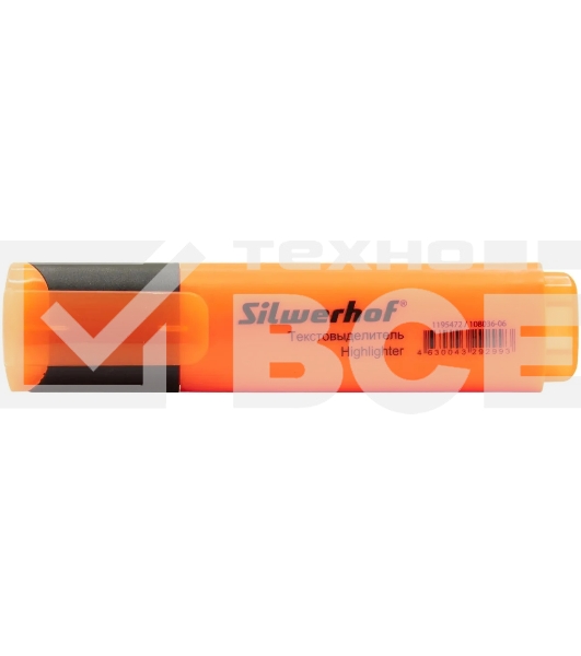 Текстовыделитель Silwerhof Blaze 108036-06 скошенный пиш. наконечник 1-5мм оранжевый картон