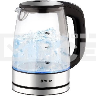 Чайник электрический Vitek VT-8828 1.7л. 2200Вт серебристый корпус: стекло/металл