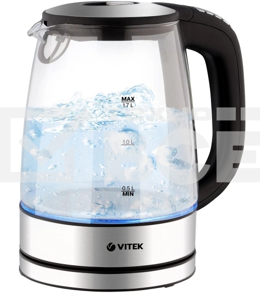 Чайник электрический Vitek VT-8828 1.7л. 2200Вт серебристый корпус: стекло/металл