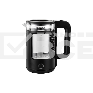 Чайник электрический Energy E-256, 1500Вт, 1,5л, стекло, черный