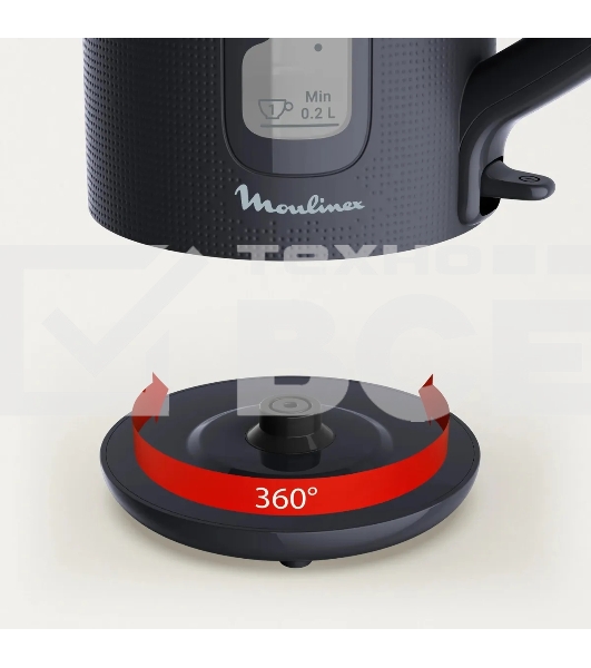 Чайник электрический Moulinex BY2M0810 1.7 л, 2400 Вт, черный