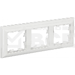 Рамка 3-местная IEK BRITE РУ-3-Бр DECOR 3D-форма белый/белый, фото 1