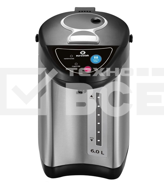 Термопот Eurostek ETP-060S 6 л, 900 Вт, серебристый