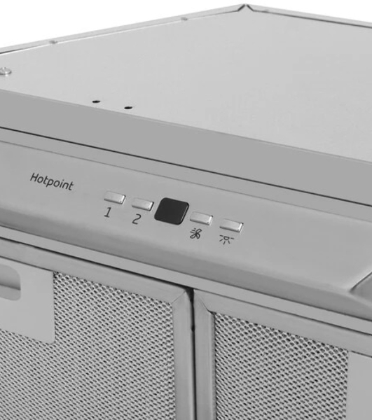 Встраиваемая вытяжка Hotpoint HPAE 52FLB X, управление сенсорное, Серебристый