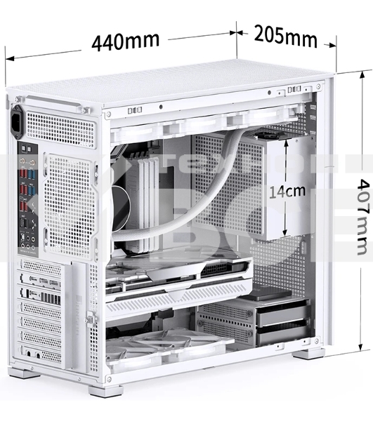 Компьютерный корпус без блока питания Case JONSBO D41 MESH, Midi-Tower, TG, no fan, 1xUSB-A 3.2 + 1xUSB-C 3.2, ATX, mATX белый