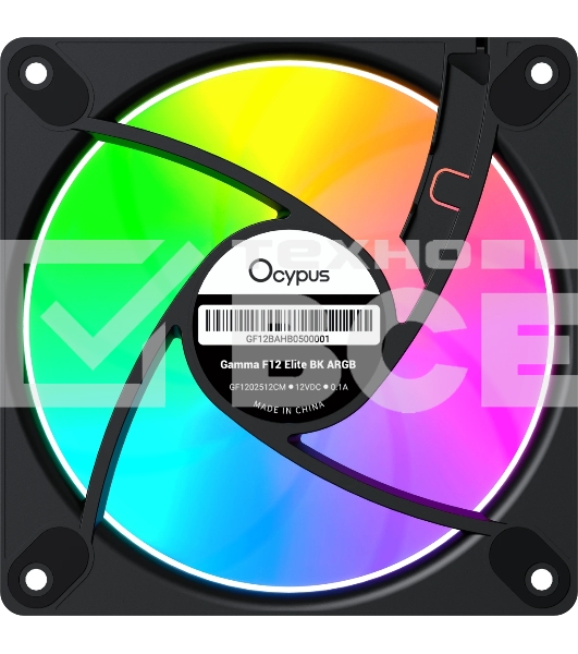 Вентилятор для корпуса Ocypus Gaммa F12 Elite BK ARGB 3 IN 1, 120x120x25мм, 4-PIN PWM, 600-1800 RPM, 26 DBA MAX, HYDRO BEARING