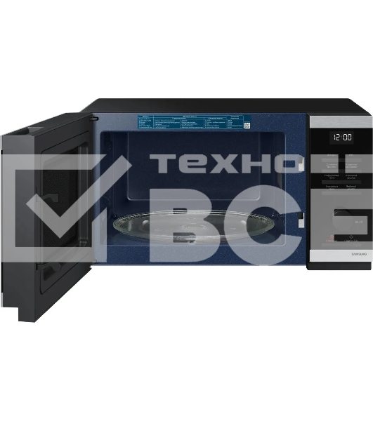 Микроволновая печь Samsung MS23DG4504ATBW нержавеющая сталь/черный, 23 л, 800 Вт, переключатели - сенсор/поворотный механизм