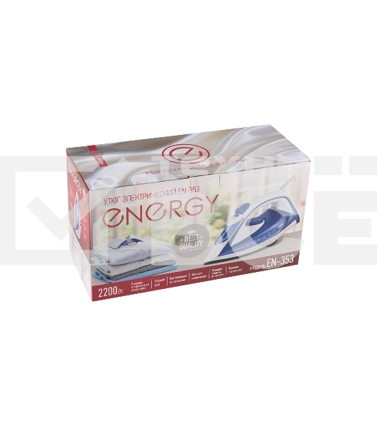 Утюг ENERGY EN-353 голубой, 2200 Вт, пар, спрей, пар.удар, самооч., тефлон. подошва, антинакипь