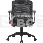 Кресло компьютерное Cactus CS-MC333-BKRD черный, сиденье темно-красный, сетка/ткань, низк.спин. крестов. пластик, пластик черный, фото4